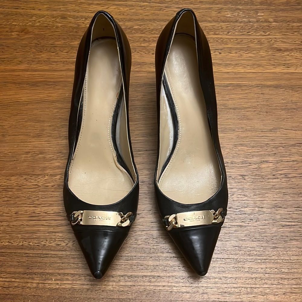 Coach pointed toe heels